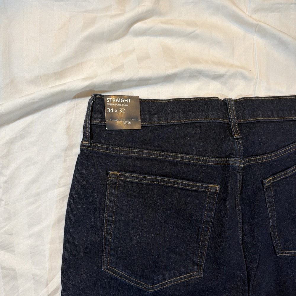 $128 J.Crew Factory Men's Straight-fit Signature Flex Denim Jean W 34 L 32 AY518 - Picture 13 of 16